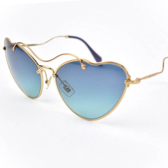 Miu Miu Accessories - MIU MIU Gold Metal & Logo Gradient Sunglasses (q)